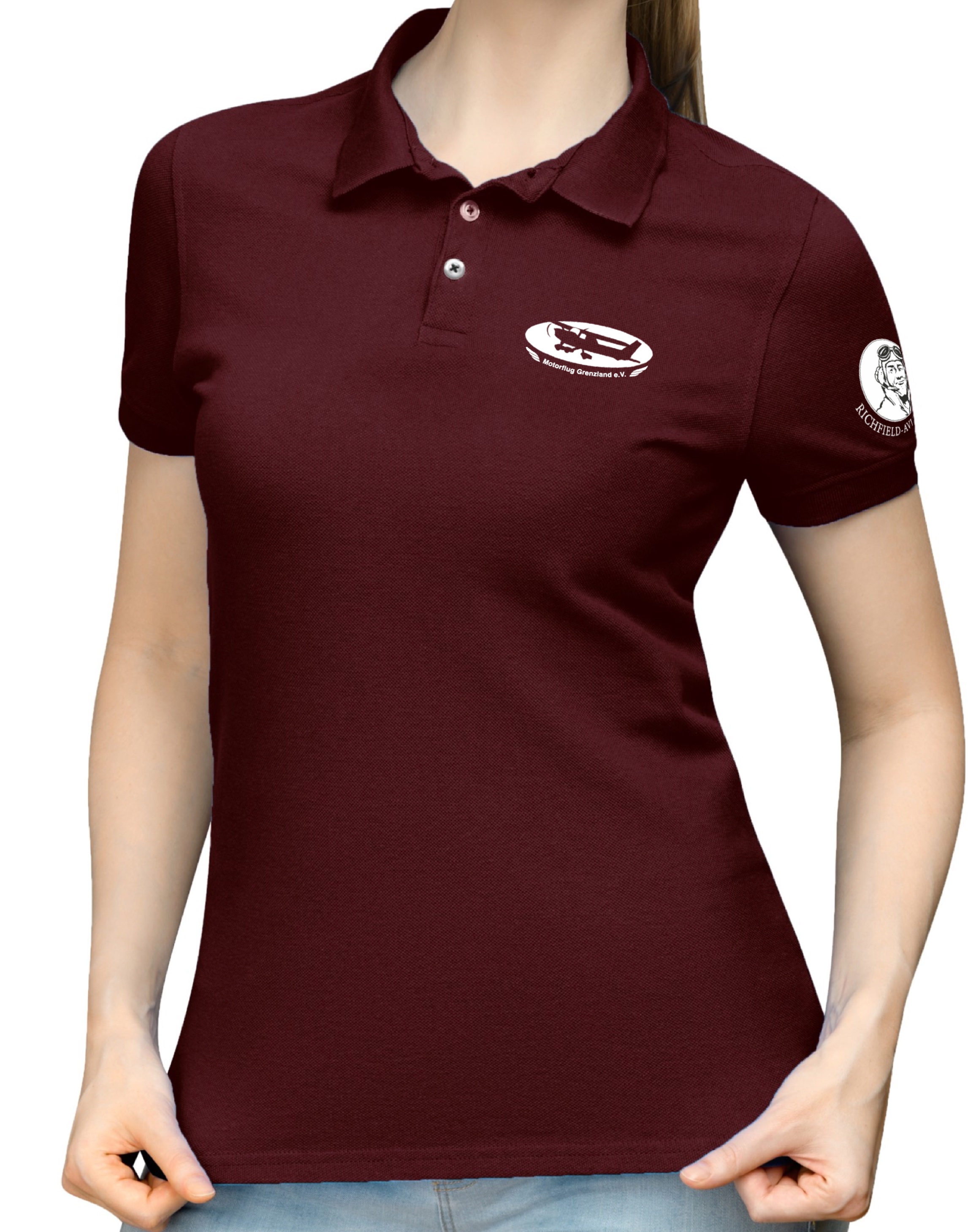 EDLF-lady-polo-shirt-burgundy-01 Damen Polo-Shirt MFG Grenzland e.V.
